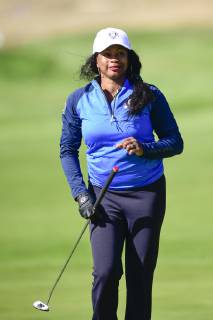 Laura Flessel (Celeb team Europe) CELEBRITES : Match des Celebrites - Ryder Cup - 25 09 2018 JBAutissier Panoramic 