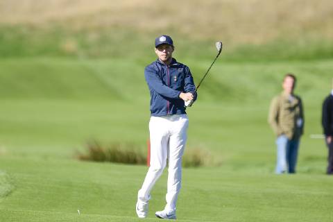 Jamie Dornan (Celeb team Europe) CELEBRITES : Match des Celebrites - Ryder Cup - 25 09 2018 JBAutissier Panoramic 