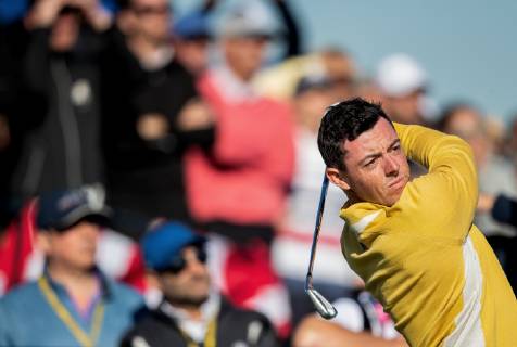 2018 Ryder Cup Practice Day, Albatros Course, Le Golf National, Saint-Quentin-en-Yvelines, Paris 27 9 2018 Europe s Rory McIlroy tees off the ninth Rory McIlroy tees off the ninth 27 9 2018  Copyright: x©INPHO OisinxKeniryx OSH_7962