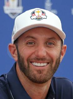 Dustin Johnson speaks during a press conference PK Pressekonferenz a day before the start of the Ryder Cup at Le Golf National in Guyancourt near Paris on September 27, 2018. The Ryder Cup takes place every two years and features Team USA versus Team Europe, with venues alternating between the U.S and Europe each competition.  PAR20180927008 DAVIDxSILPA