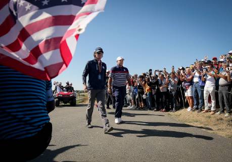 2018 Ryder Cup Practice Day, Albatros Course, Le Golf National, Saint-Quentin-en-Yvelines, Paris 27 9 2018 USA s Patrick Reed makes his way to the 8th tee Patrick Reed makes his way to the 8th tee 27 9 2018  Copyright: x©INPHO OisinxKeniryx MT2_7976