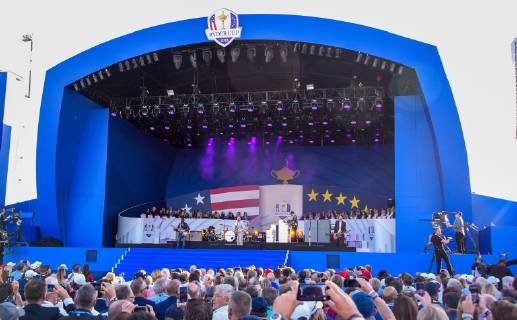 Golf, Ryder Cup, Eröffnungsfeier Ambiance - musique - Kaiser Ghiefs GOLF : Cup Ryder 2018 - St Quentin en Yvelines - 27 09 2018 FedericoPestellini Panoramic 