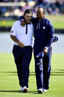 deception de Tiger Woods et de Patrick Reed (Team USA) GOLF : Ryder Cup 2018 - Guyancourt - 29 09 2018 JBAutissier Panoramic 