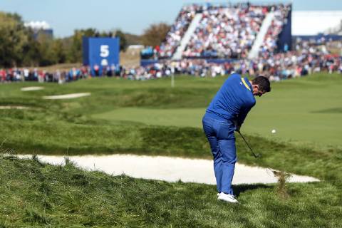 2018 Ryder Cup, Albatros Course, Le Golf National, Saint-Quentin-en-Yvelines, Paris 30 9 2018 Rory McIlroy on the 5th Rory McIlroy on the 5th 30 9 2018  Copyright: x©INPHO OisinxKeniryx MT2_0255