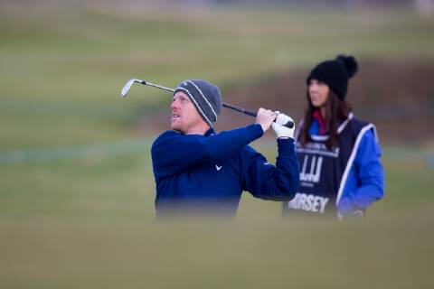6th October 2018, Carnoustie Golf Links, Carnoustie, Scotland; Alfred Dunhill Links Championship, third round; David Horsey of England plays his shot from the rough on the first hole  ActionPlus12068456 DavidxYoung