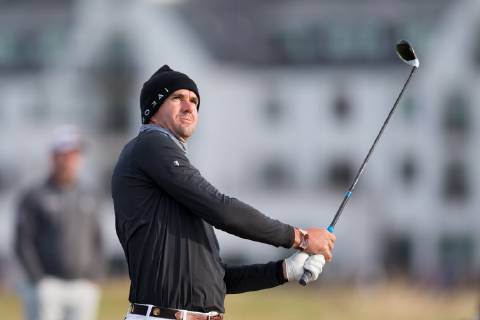 6th October 2018, Carnoustie Golf Links, Carnoustie, Scotland; Alfred Dunhill Links Championship, third round; Former England cricket international Kevin Pietersen plays his shot from the tee on the second hole  ActionPlus12068463 DavidxYoung