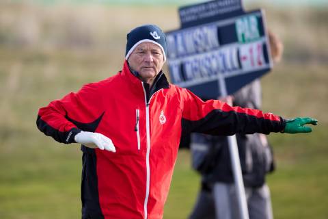 6th October 2018, Carnoustie Golf Links, Carnoustie, Scotland; Alfred Dunhill Links Championship, third round; Movie star Bill Murray  ActionPlus12068493 DavidxYoung