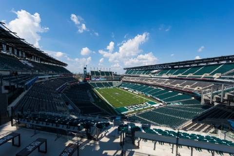 PHILADELPHIA, PA - SEPTEMBER 06: General view of the interior of Lincoln Financial Field from an elevated position before an NFL American Football Herren USA regular season football game against the Atlanta Falcons on September 6, 2018, at Lincoln Financial Field in Philadelphia, PA. (Photo by Ric Tapia Icon Sportswire) NFL: SEP 06 Falcons at Eagles Icon269180906003 EDITORIAL USE ONLY