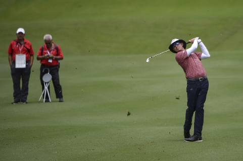 October 12, 2018 - Kuala Lumpur, Malaysia - Joel Dahmen of the USA hits a shot during the second round of 2018 CIMB Classic golf tournament in Kuala Lumpur, Malaysia on October 12, 2018. CIMB Classic 2018 - Round Two  - ZUMAn230 20181012_zaa_n230_279 Copyright: xZahimxMohdx
