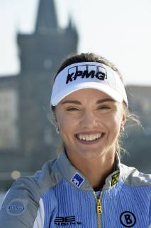 Czech professional golfer Klara Spilkova poses for photographer during a meeting with journalists in Prague, Czech Republic on November 6, 2018. (CTKxPhoto MichaelaxRihova) CTKPhotoP201811060559101  mir 8