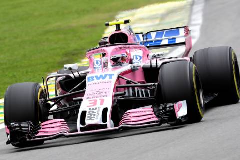 French Formula One driver Esteban Ocon of Racing Point Force India in action during the second practice session of the 2018 Formula One Grand Prix of Brazil at the Interlagos racetrack in Sao Paulo, Brazil, 09 November 2018. The Brazil Formula One Gran Prix takes place on 11 November 2018. Formula One Grand Prix of Brazil !ACHTUNG: NUR REDAKTIONELLE NUTZUNG! Copyright: xSEBASTIAOxMOREIRAx AME1451 20181109-636773978476274356