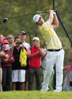 November 24, 2018 - Hong Kong, Hong Kong SAR, CHINA - Honma Hong Kong Open Golf 2018 at Hong Kong Golf Club Fanling. Park on the 11th tee.Englishman Aaron Rai holds onto his clear lead in day 3 of the tournament. After breaking the course record in the last round Rai remains steady and clear of Englands Matthew Fitzpatrick and South Koreas Hyowon Park. Aaron Rai holds a clear lead in the Honma Hong Kong Open Golf - ZUMAr144 20181124_zap_r144_006 Copyright: xJaynexRussellx