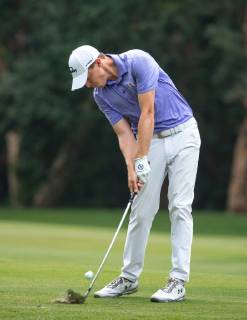November 24, 2018 - Hong Kong, Hong Kong SAR, CHINA - Honma Hong Kong Open Golf 2018 at Hong Kong Golf Club Fanling. Fitzpatrick hits the ball on the 11th fairway.Englishman Aaron Rai holds onto his clear lead in day 3 of the tournament. After breaking the course record in the last round Rai remains steady and clear of Englands Matthew Fitzpatrick and South Koreas Hyowon Park. Aaron Rai holds a clear lead in the Honma Hong Kong Open Golf - ZUMAr144 20181124_zap_r144_004 Copyright: xJaynexRussellx
