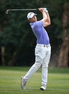 November 24, 2018 - Hong Kong, Hong Kong SAR, CHINA - Honma Hong Kong Open Golf 2018 at Hong Kong Golf Club Fanling. Fitzpatrick hits the ball on the 11th fairway.Englishman Aaron Rai holds onto his clear lead in day 3 of the tournament. After breaking the course record in the last round Rai remains steady and clear of Englands Matthew Fitzpatrick and South Koreas Hyowon Park. Aaron Rai holds a clear lead in the Honma Hong Kong Open Golf - ZUMAr144 20181124_zap_r144_005 Copyright: xJaynexRussellx
