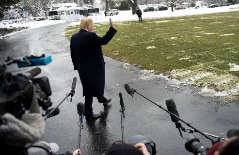 President Donald Trump departs the White House as Trump heads to New Orleans to speak to the American Farm Bureau Federation, in Washington, D.C. on January 14, 2019. WAP20190114314 KEVINxDIETSCH