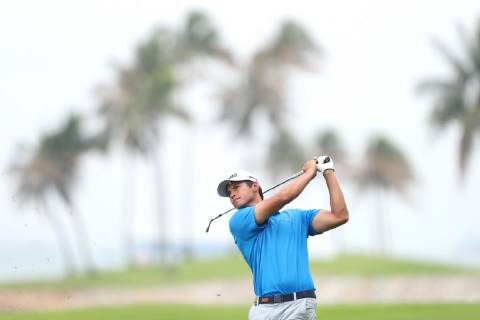 January 18, 2019 - Singapore - Johannes Veerman of the United States plays a shot on the 7th hole during the second round of the Singapore Open at the Serapong Course, Sentosa Golf Club. Golf 2019: Singapore Open - Second Round - ZUMAm170 88556581st Copyright: xPaulxMillerx