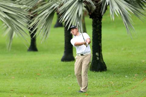 January 18, 2019 - Singapore - Taihei Sato of Japan plays a shot on the 7th hole during the second round of the Singapore Open at the Serapong Course, Sentosa Golf Club. Golf 2019: Singapore Open - Second Round - ZUMAm170 88556639st Copyright: xPaulxMillerx