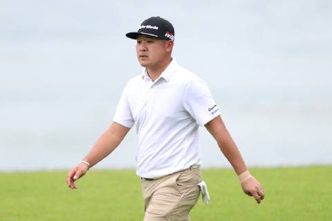 January 18, 2019 - Singapore - Taihei Sato of Japan walks along the fairway on the 7th hole during the second round of the Singapore Open at the Serapong Course, Sentosa Golf Club. Golf 2019: Singapore Open - Second Round - ZUMAm170 88556800st Copyright: xPaulxMillerx