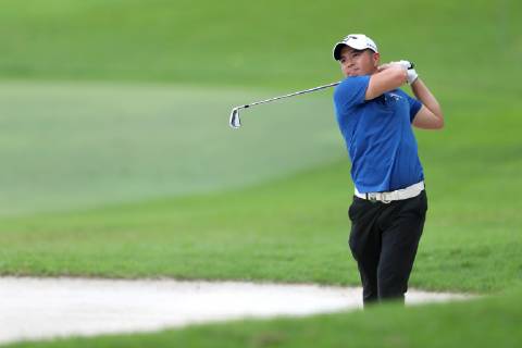 January 18, 2019 - Singapore - Chan Shih-chang of Chinese Taipei plays a shot on the 7th hole during the second round of the Singapore Open at the Serapong Course, Sentosa Golf Club. Golf 2019: Singapore Open - Second Round - ZUMAm170 88556869st Copyright: xPaulxMillerx
