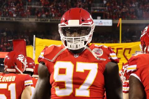 KANSAS CITY, MO - JANUARY 20: Kansas City Chiefs defensive end Allen Bailey (97) before the AFC Championship Game game between the New England Patriots and Kansas City Chiefs on January 20, 2019 at Arrowhead Stadium in Kansas City, MO. (Photo by Scott Winters Icon Sportswire) NFL American Football Herren USA JAN 20 AFC Championship Game - Patriots at Chiefs Icon190120887 EDITORIAL USE ONLY