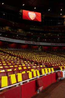 Football - 2018 2019 Premier League - Arsenal vs. Cardiff City A general view of The Emirates, showing yellow cards on display for the Cardiff fans as a show of support for Emiliano Sala, at The Emirates. COLORSPORT ASHLEY WESTERN