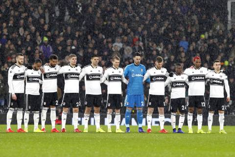 Brighton & Hove Albion FC pay respects to missing Cardiff City player Emiliano Sala and his pilot David Ibbotson during the Premier League match between Fulham and Brighton and Hove Albion at Craven Cottage, London, England on 29 January 2019. Copyright: xCarltonxMyriex 22740007