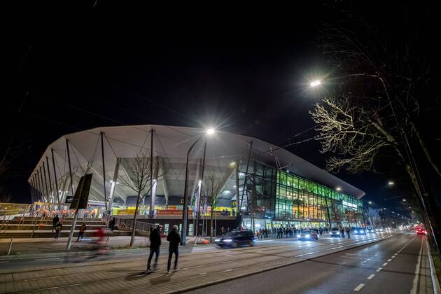 30 January 2019 Dresden Soccer 2 Bundesliga 19 Matchday SG Dynamo Dresden DSC Arminia Bielefeld Exterior view of the Rudolf Harbig Stadium Heimstaette von Fussball Zweitligist Dynamo Dresden