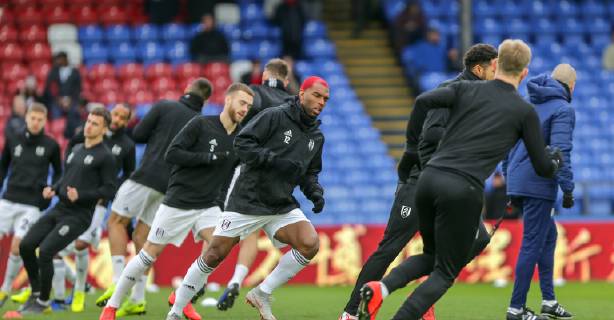 Crystal Palace v Fulham Premier League Fulham players warming up before the match against Fulham in the Premier League at Selhurst Park, London Content Not Available For UK Newspapers Copyright: xStevexO Sullivanx FIL-12854-0023