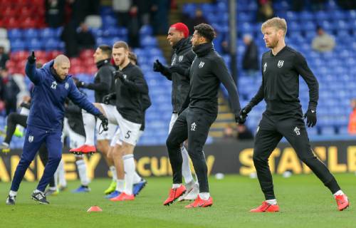 Crystal Palace v Fulham Premier League Fulham players warming up before the match against Fulham in the Premier League at Selhurst Park, London Content Not Available For UK Newspapers Copyright: xStevexO Sullivanx FIL-12854-0024