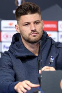 GNK Dinamo press conference PK Pressekonferenz - Zagreb, Croatia 06.03.2019., Maksimir stadium, Zagreb, Croatia - GNK Dinamo press conference before football match of UEFA Europa league, Round of 16, 1st leg with Benfica. Bruno Petkovic LukaxStanzl PIXSELL