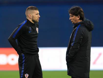 Fußball, Nationalteam Kroatien Training Croatian national football team training 20.03.2019. , Zagreb - On stadium Maksimir Croatian national football team held a training before qualifying matches for Euro 2020 against Azerbaijan and Hungary , ante Rebic; Zlatko Dalic  MarkoxPrpic PIXSELL