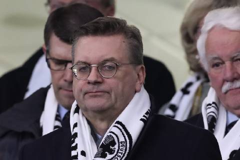 President Reinhard Grindel Germany friendly match Germany vs. Serbia in the Volkswagen Arena in Wolfsburg Germany football man man man 20 03 2019