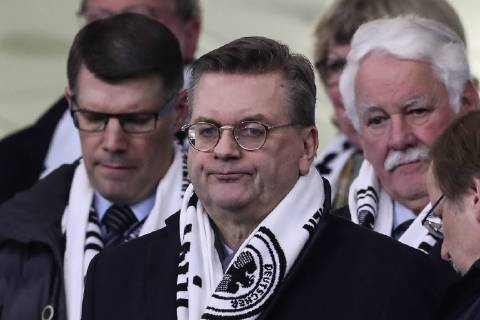 President Reinhard Grindel Germany friendly match Germany vs. Serbia in the Volkswagen Arena in Wolfsburg Germany football man man man 20 03 2019