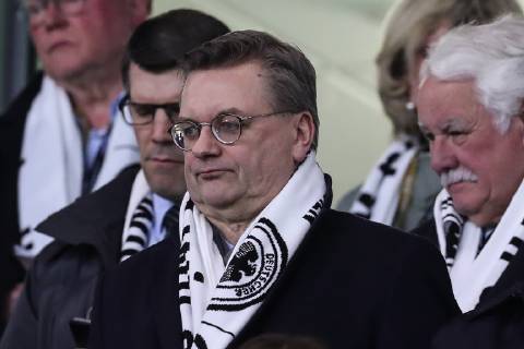 President Reinhard Grindel Germany friendly match Germany vs. Serbia in the Volkswagen Arena in Wolfsburg Germany football man man man 20 03 2019