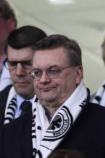 President Reinhard Grindel Germany Friendly match Germany vs. Serbia in the Volkswagen Arena in Wolfsburg Portrait Germany Football Man Men 20 03 2019