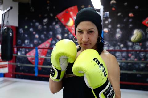 Sport Bilder des Tages April 1, 2019 - Madrid, MADRID, SPAIN - MADRID, SPAIN - APRIL 01: The female European boxing Champion, Miriam Gutierrez portrait on April 01, 2019 in Madrid, Spain. BOXING - POLITICAL VISITS TO MIRIAM GURIERREZ - ZUMAa181 90418881st Copyright: xAFP7x
