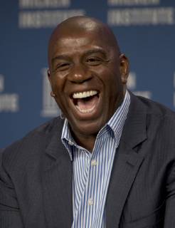 April 9, 2019 - Beverly Hills, California, United States of America - Earvin Magic Johnson steps down as Lakers president of basketball operations prior to team s final game of 2018-19 season on Tuesday, April 9, 2019 with the Trailblazers. FILE PHOTO: Earvin (Magic) Johnson, Chairman and CEO, Magic Johnson Enterprises; NBA Basketball Herren USA Hall of Famer; Co-Owner, Los Angeles Dodgers during the 2014 Milken Institute Global Conference held Wednesday April 30, 2014 at the Beverly Hilton Hotel in Beverly Hills, California. .JAVIER ROJAS PI Magic Johnson leaves Lakers - ZUMAp124 20190409_zaa_p124_003 Copyright: xJavierxRojas Pix