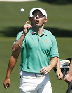 Golf: Masters Tournament Rory McIlroy of Northern Ireland plays a practice round for the Masters Tournament at Augusta National Golf Club in Augusta, Georgia, on April 10, 2019. 