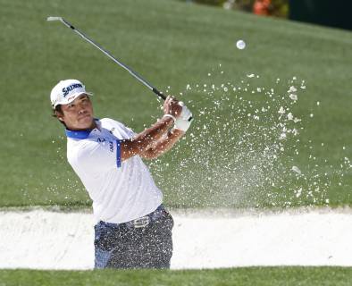 Golf: Masters Tournament Hideki Matsuyama of Japan plays a practice round for the Masters Tournament at Augusta National Golf Club in Augusta, Georgia, on April 10, 2019. 