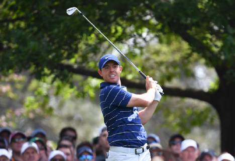 Rory McIlroy watches his tee shot off of the fourth tee during the first round of the Masters Tournament at Augusta National Golf Club in Augusta, Georgia, on April 11, 2019.  AUG20190411354 KEVINxDIETSCH