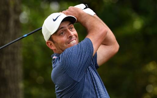 Francesco Molinari watches his drive off of the second tee during the second round of the Masters Tournament at Augusta National Golf Club in Augusta, Georgia, on April 12, 2019.  AUG20190412322 KEVINxDIETSCH