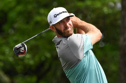 Dustin Johnson watches his drive off of the second tee during the second round of the Masters Tournament at Augusta National Golf Club in Augusta, Georgia, on April 12, 2019.  AUG20190412308 KEVINxDIETSCH
