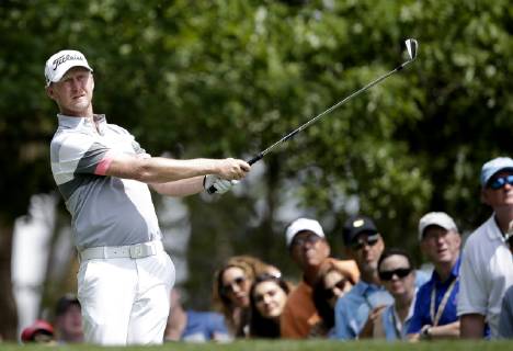 Justin Harding of South Africa hits a tee shot on the 4th hole in the third round at the 2019 Masters Tournament at Augusta National Golf Club in Augusta, Georgia, on April 13, 2019.  AUG20190413904 JOHNxANGELILLO