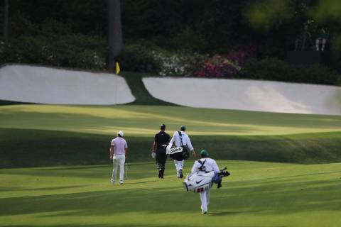 United States Brooks Koepka (L) on the 13th hole during the third round of the 2019 Masters golf tournament at Augusta National Golf Club in Augusta, Georgia, United States, April 13, 2019. Noxthirdxpartyxsales  (101218932)