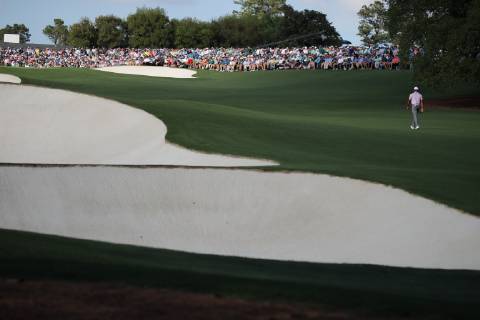 United States Tiger Woods on the 18th hole during the third round of the 2019 Masters golf tournament at Augusta National Golf Club in Augusta, Georgia, United States, April 13, 2019. Noxthirdxpartyxsales  (101218945)