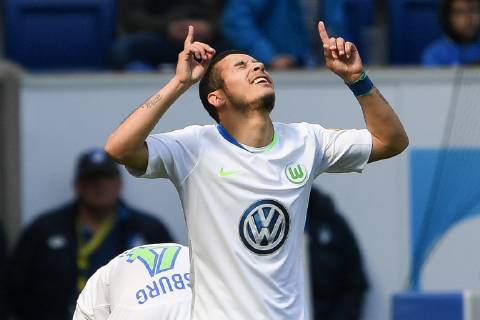 28 04 2019 xmeix Football 1 Bundesliga TSG 1899 Hoffenheim VfL Wolfsburg emspor v l Jubel zum Ausgleich zum 1 1 by De Asevedo Furtado VfL Wolfsburg DFL regulations prohibit any use of photographs as image sequences and or quasi video 1 Fussball Bundesliga TSG 1899 Hoffenheim VfL Wolfsburg Sinsheim Copyright: xEIBNER Meiserx EP_MEIS