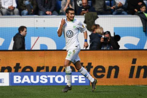 28 04 2019 xmeix Football 1 Bundesliga TSG 1899 Hoffenheim VfL Wolfsburg emspor v l Jubel zum Ausgleich zum 1 1 by De Asevedo Furtado VfL Wolfsburg DFL regulations prohibit any use of photographs as image sequences and or quasi video 1 Fussball Bundesliga TSG 1899 Hoffenheim VfL Wolfsburg Sinsheim Copyright: xEIBNER Meiserx EP_MEIS