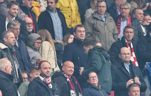 Markus SOEDER, bayerischer Ministerpraesident, Bayern, 1.FC NUREMBERG - FC BAYERN MUNICH 1-1 - DFL REGULATIONS PROHIBIT ANY USE OF PHOTOGRAPHS as IMAGE SEQUENCES and or QUASI-VIDEO - 1.German Soccer League , Nuremberg, April 28, 2019 Season 2018 2019, matchday 31, FCB, München, Nürnberg Photographer: Peter Schatz