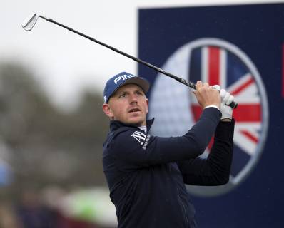 9th May 2019, Hillside Golf Club, Southport, England; Betfred British Masters, hosted by Tommy Fleetwood, first round ; Matt Wallace (ENG) plays from the tee of the par three 4th hole  ActionPlus12132539 DavidxBlunsden