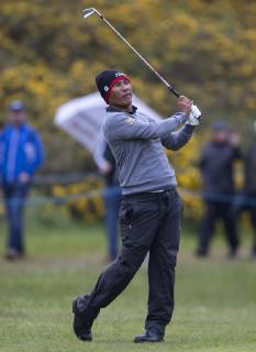 9th May 2019, Hillside Golf Club, Southport, England; Betfred British Masters, hosted by Tommy Fleetwood, first round ; Thongchai Jaidee (THA) plays his second shot to the green on the par four 15th hole  ActionPlus12132548 DavidxBlunsden